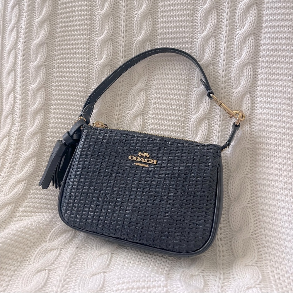 Coach Nolita 15 In Straw Tassel Mini Bag